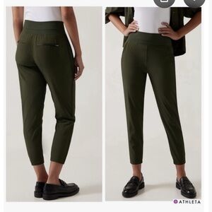 Athleta Nolita Olive Green Ankle Pants